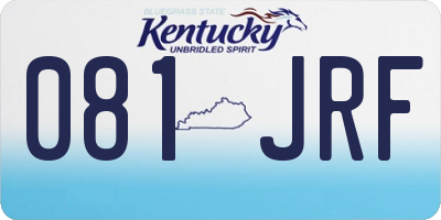 KY license plate 081JRF
