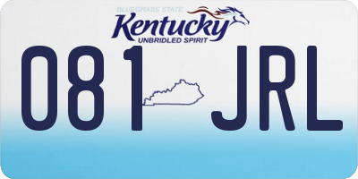 KY license plate 081JRL
