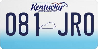 KY license plate 081JRO