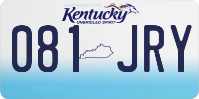 KY license plate 081JRY