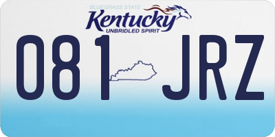 KY license plate 081JRZ