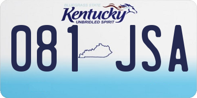 KY license plate 081JSA