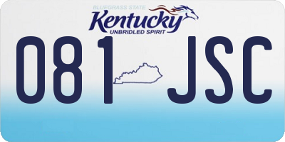 KY license plate 081JSC