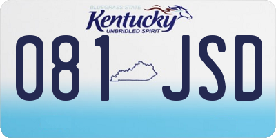 KY license plate 081JSD