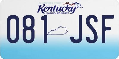 KY license plate 081JSF
