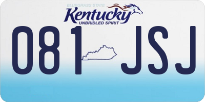 KY license plate 081JSJ
