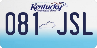 KY license plate 081JSL