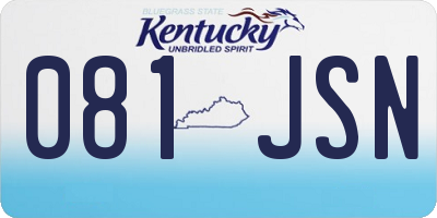 KY license plate 081JSN