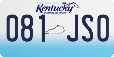 KY license plate 081JSO