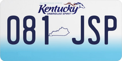 KY license plate 081JSP