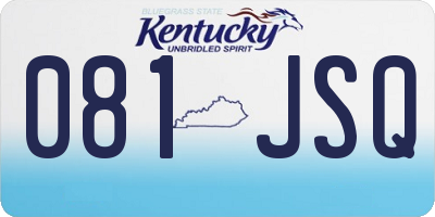KY license plate 081JSQ