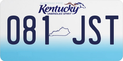 KY license plate 081JST