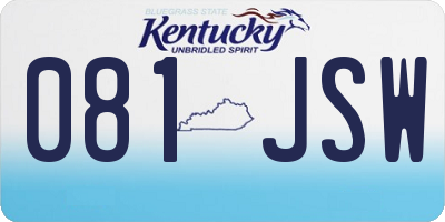 KY license plate 081JSW