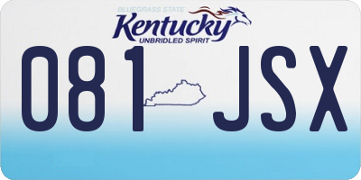 KY license plate 081JSX