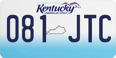 KY license plate 081JTC