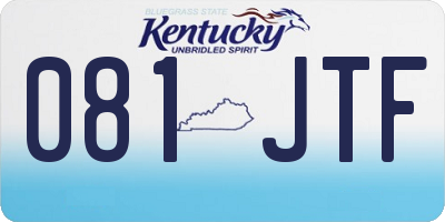 KY license plate 081JTF
