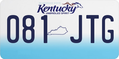 KY license plate 081JTG