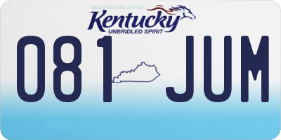 KY license plate 081JUM