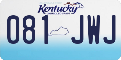 KY license plate 081JWJ