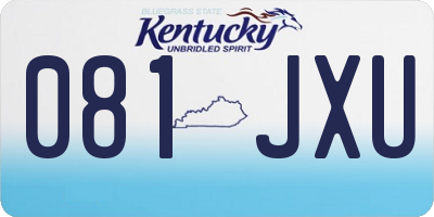 KY license plate 081JXU