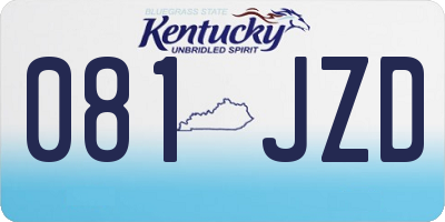 KY license plate 081JZD
