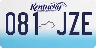 KY license plate 081JZE