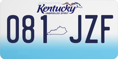 KY license plate 081JZF