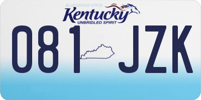 KY license plate 081JZK