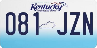 KY license plate 081JZN