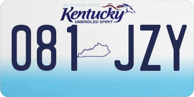 KY license plate 081JZY