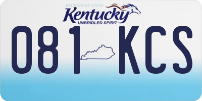KY license plate 081KCS