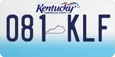 KY license plate 081KLF