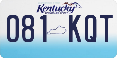 KY license plate 081KQT