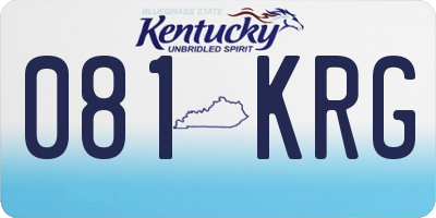 KY license plate 081KRG