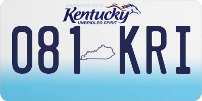 KY license plate 081KRI