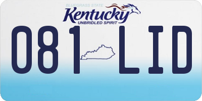 KY license plate 081LID