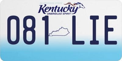 KY license plate 081LIE