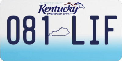 KY license plate 081LIF