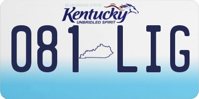KY license plate 081LIG
