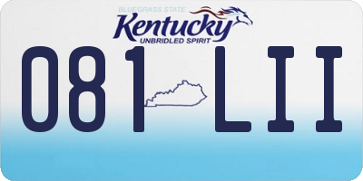 KY license plate 081LII