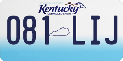 KY license plate 081LIJ