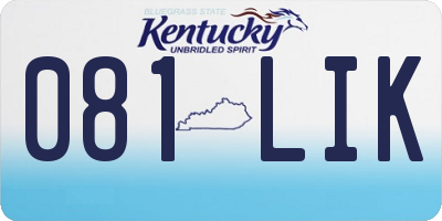 KY license plate 081LIK