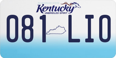 KY license plate 081LIO