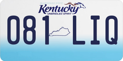 KY license plate 081LIQ
