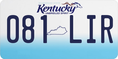 KY license plate 081LIR
