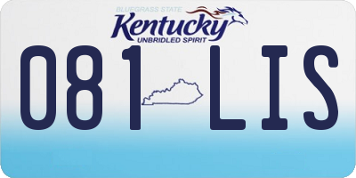 KY license plate 081LIS