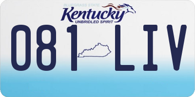 KY license plate 081LIV