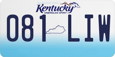 KY license plate 081LIW