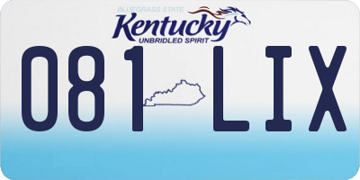 KY license plate 081LIX