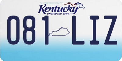 KY license plate 081LIZ